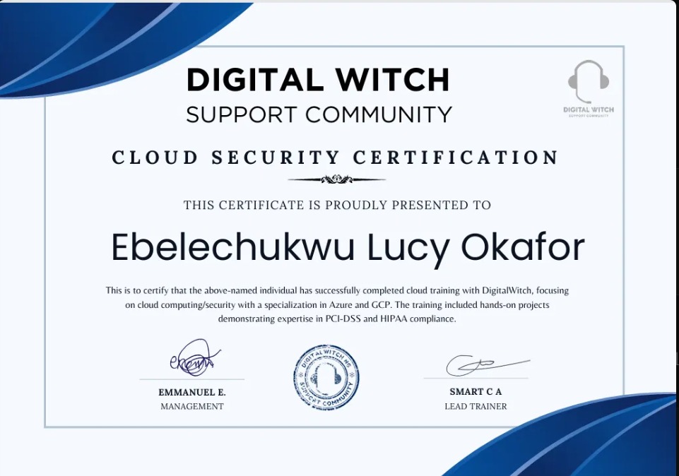 Digital Witch Cloud Security Certificate