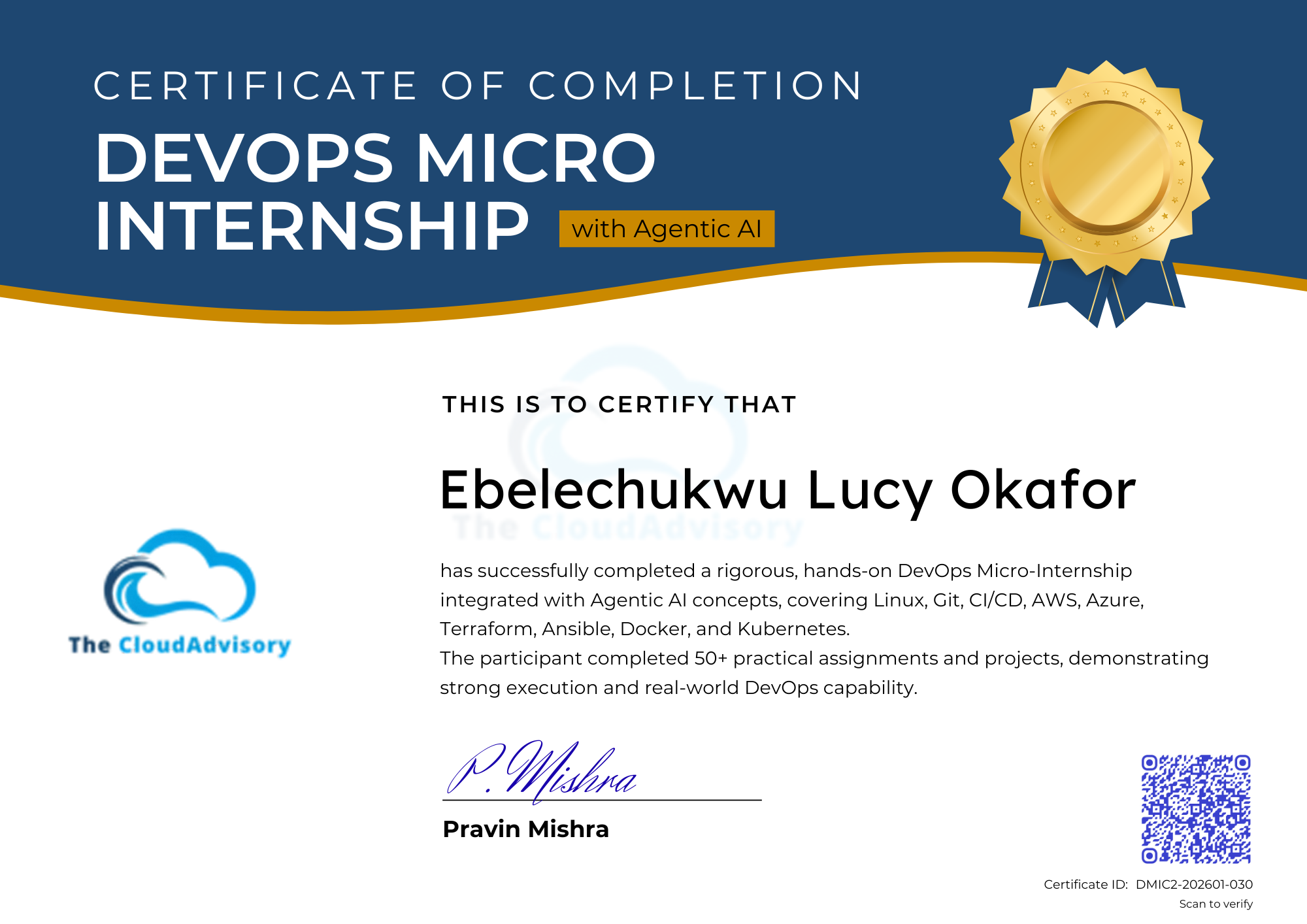 DMI Certificate of Completion — Ebelechukwu Lucy Okafor